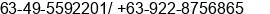 Phone number of Mr. jackie at philippines